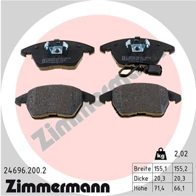 Volkswagen Golf V Ön Fren Balatası ZIMMERMANN
