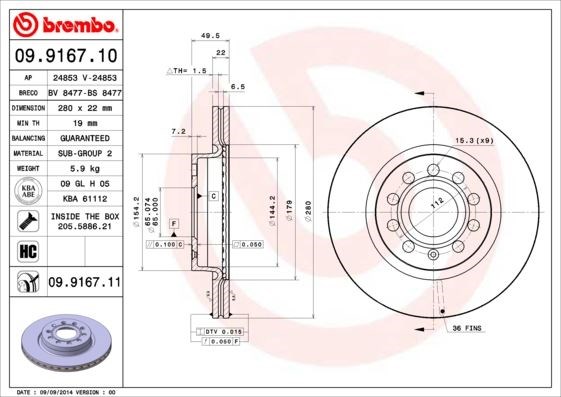 Volkswagen Golf 5 Ön Fren Aynası BREMBO