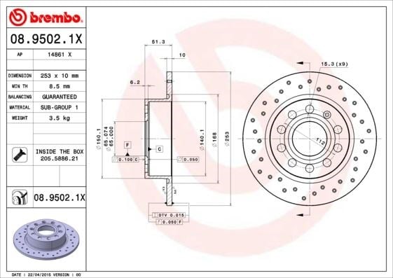 Golf V VI Octavia Toledo III Altea Leon Caddy III A3 Arka Fren Aynası BREMBO