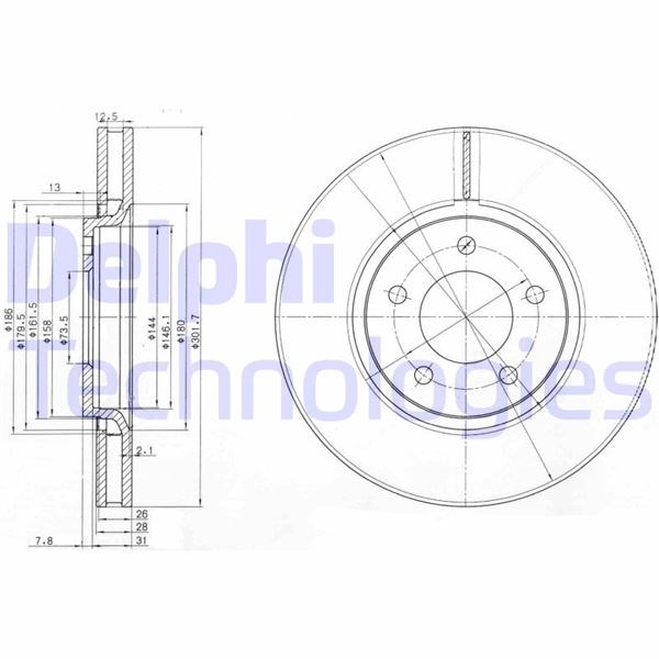 Chrysler Grand Voyager Ön Fren Diski Delikli DELPHI
