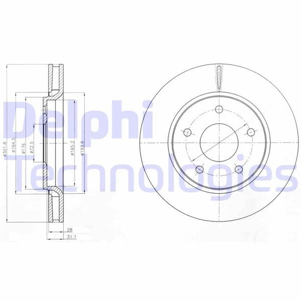 Chrysler Grand Voyager Ön Fren Diski Delikli DELPHI