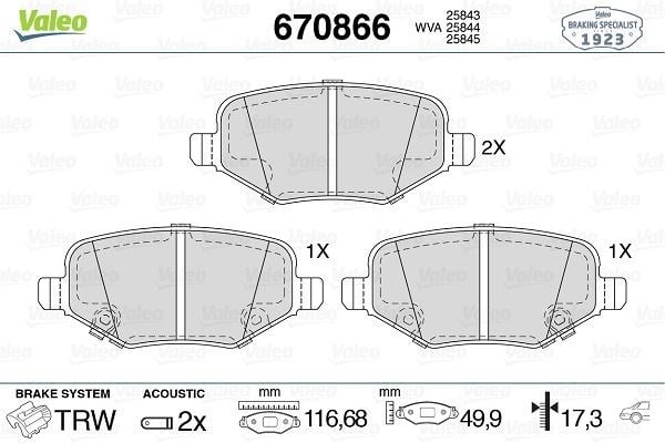 Chrysler Grand Voyager Arka Disk Fren Balatası VALEO