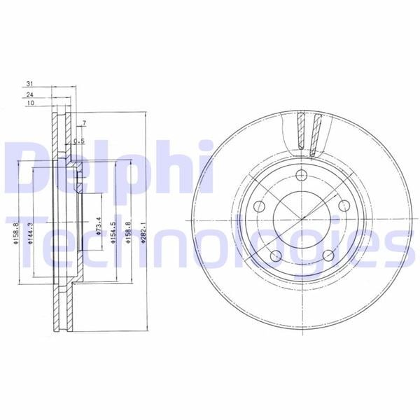 Chrysler Grand Voyager Voyager Ön Fren Diski Delikli DELPHI