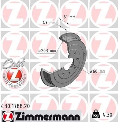 Fiat Grande Punto Arka Fren Kampanası Rulmanlı 203.2mm ZIMMERMANN