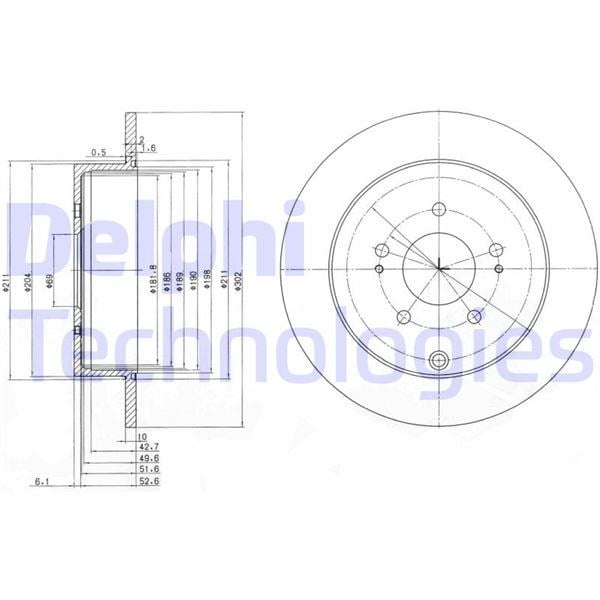 Mitsubishi Grandis Arka Fren Diski Deliksiz DELPHI