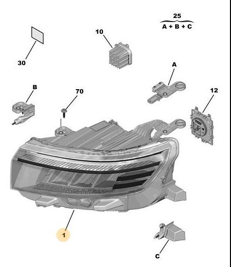 Opel Grandland Sağ Far [ECOLED] PSA