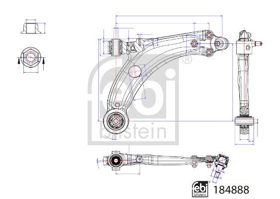 Opel Ön Salıncak Sağ Komple Grandland Peugeot 308 3008 5008 Citroen C4... FEBI