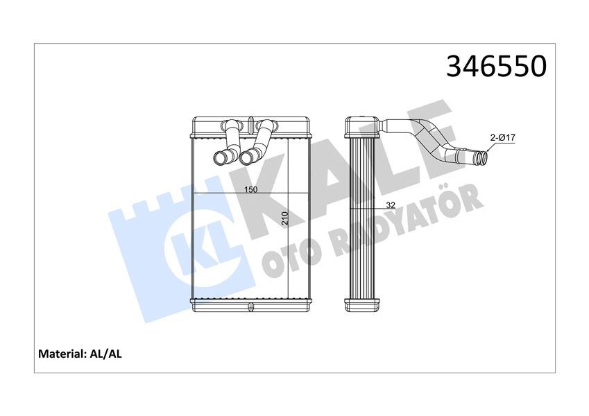 Kalorifer Radyatörü Hyundai H-1 Starex KALE-RADYATOR