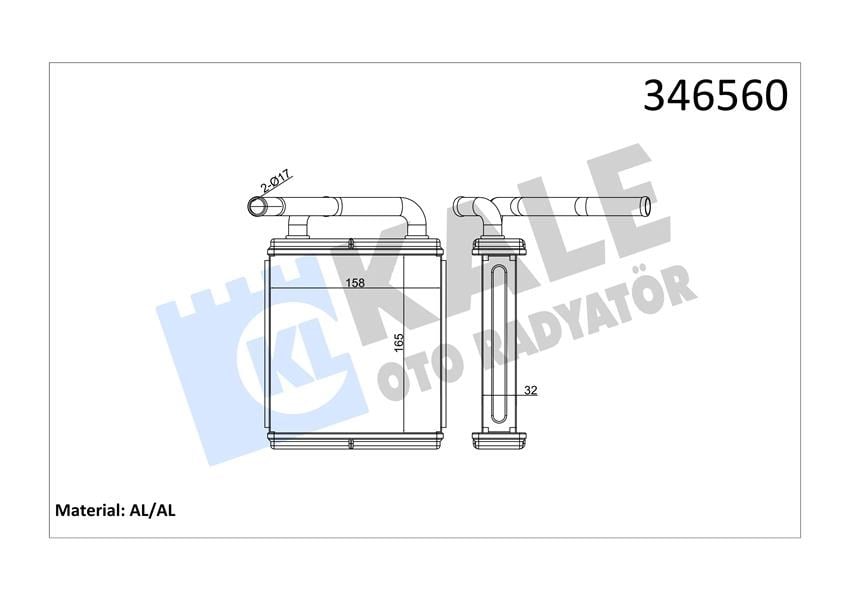 Hyundai H100 Klimalı Kalorifer Radyatörü KALE-RADYATOR