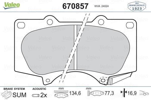 Toyota Hilux Land Cruiser Prado Mitsubishi Pajero Ön Fren Balatası VALEO