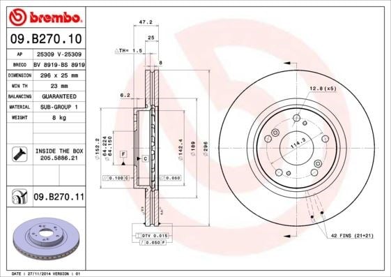 Honda Ön Fren Diski [UV Kaplamalı] BREMBO