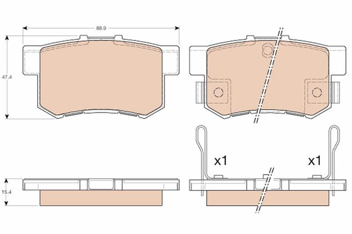 Honda Civic (2001-2005) Arka Fren Balata 43022S5aj00-43022S6de50-Wva216
