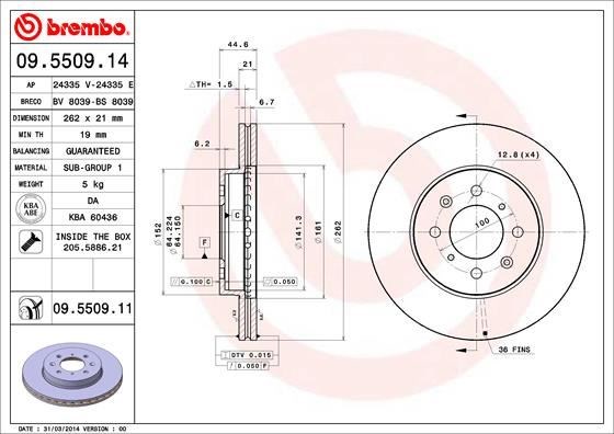 Honda Ön Fren Diski UV Kaplamalı BREMBO