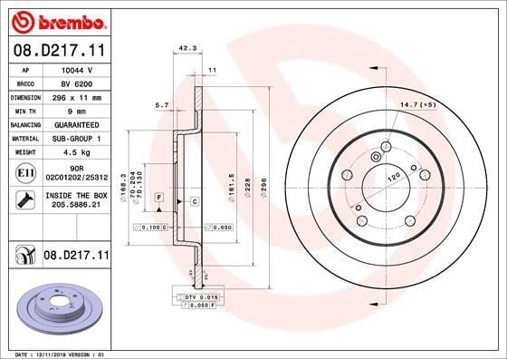 Honda Arka Fren Diski UV Kaplamalı BREMBO