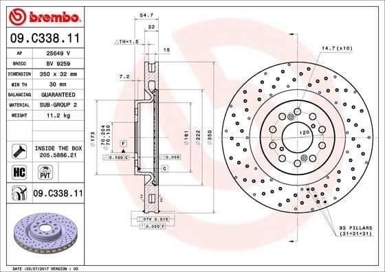 Honda Ön Fren Diski UV Coated BREMBO