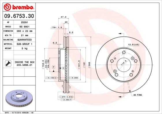 Honda Ön Fren Diski Standard BREMBO