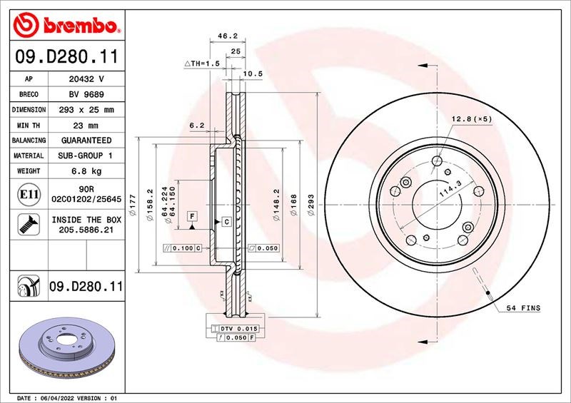 Honda Dongfeng Spirior Ön Fren Diski BREMBO