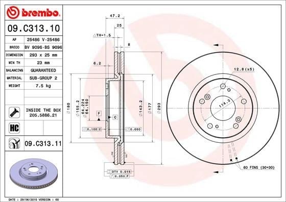 Honda Civic Ön Fren Diski Hava Kanallı BREMBO