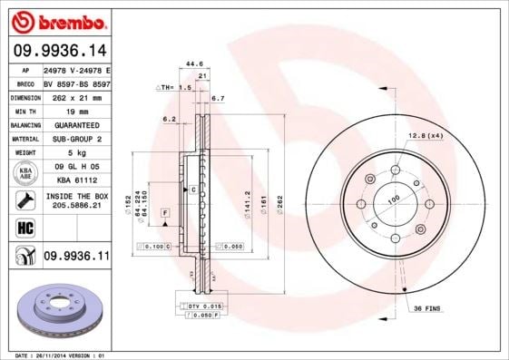 Honda Ön Fren Diski UV Kaplamalı BREMBO