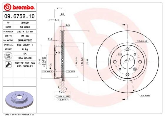 Honda Ön Fren Diski Standard BREMBO
