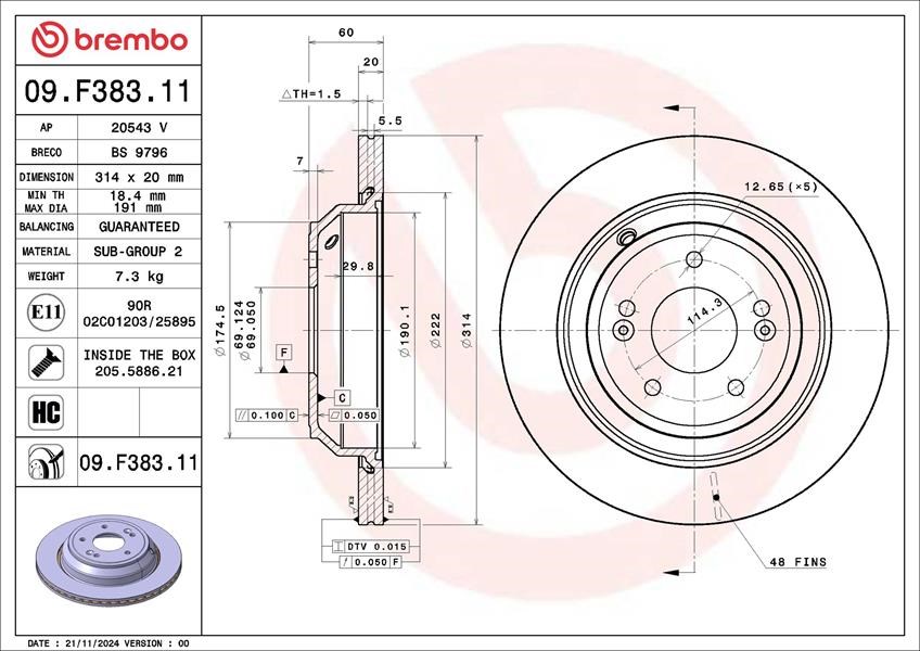 Hyundai Equus Genesis Kia Quoris Fren Diski BREMBO
