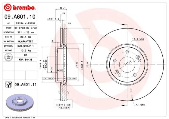Hyundai Santafe Kia Sorento Ön Fren Diski Hava Kanallı Kaplamalı BREMBO