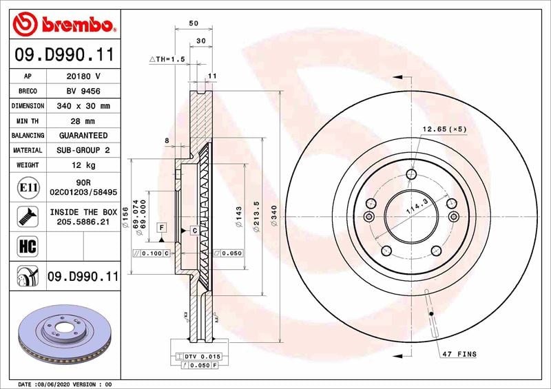 Hyundai Ön Fren Diski UV Kaplamalı BREMBO