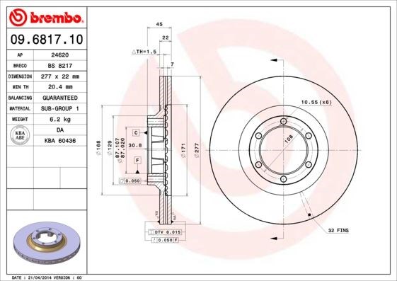 Hyundai Ön Fren Diski Standard BREMBO