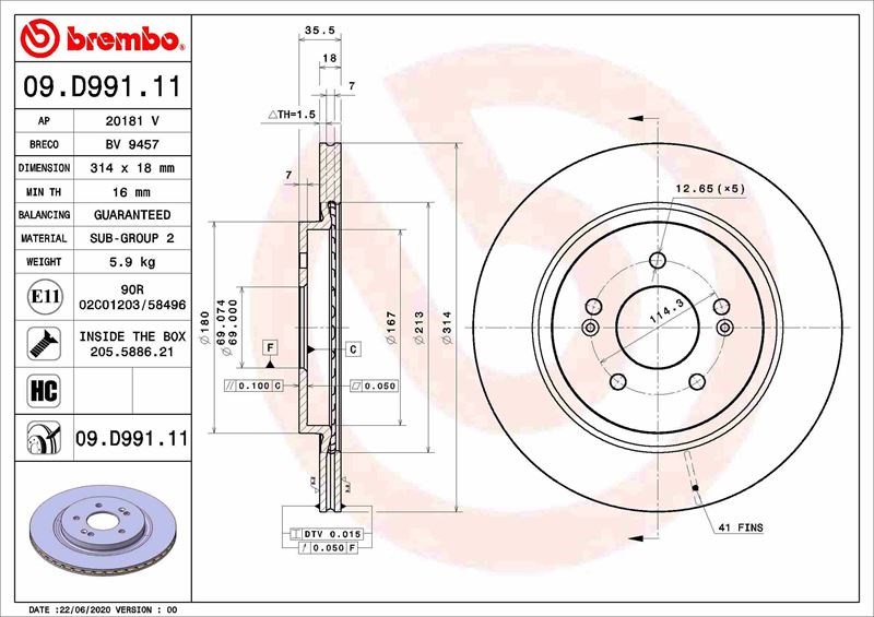Hyundai Arka Fren Diski UV Kaplamalı BREMBO