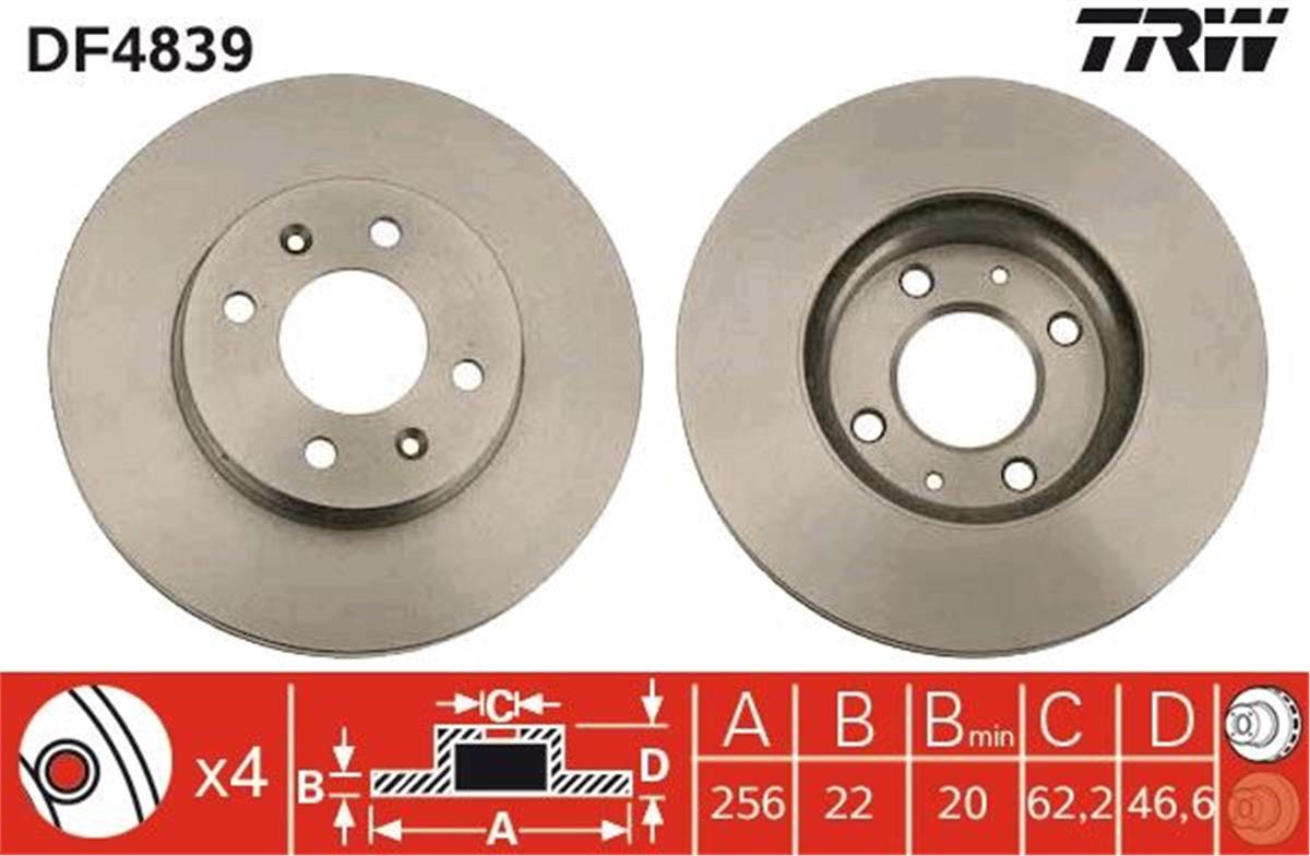 Hyundai Accent Era (2006) Kia Rio (2005) Ön Fren Diski 517121G000