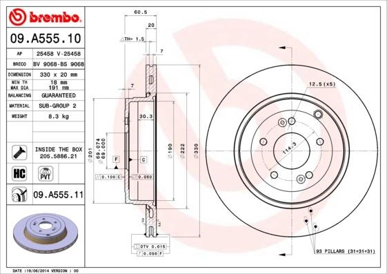 Hyundai Arka Fren Diski UV Kaplamalı BREMBO