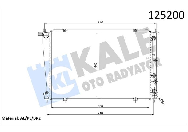 Hyundai Starex H1 2.5 TD Radyatör Otomatik Şanzıman KALE-RADYATOR