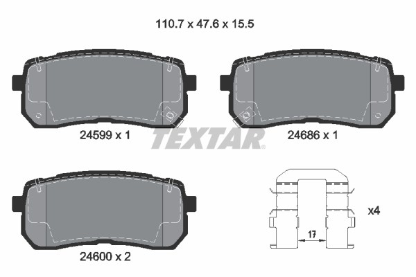 Hyundai H1 Arka Fren Balatası TEXTAR