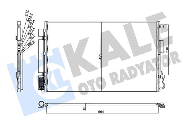 Hyundai Grand Santa Fe Santa Fe Kondenser KALE-RADYATOR