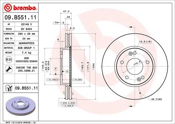 Hyundai Ön Fren Diski [UV Kaplamalı] BREMBO