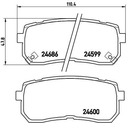 Hyundai Starex-H1 Arka Fren Balatası / ix55 / Kia Carnival Low-Met BREMBO