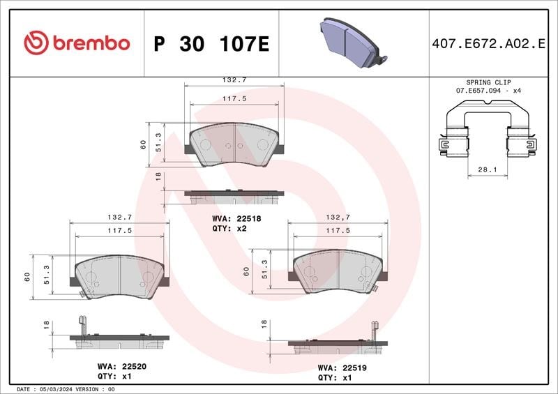 Hyundai Ioniq Fren Balata Takımı BREMBO