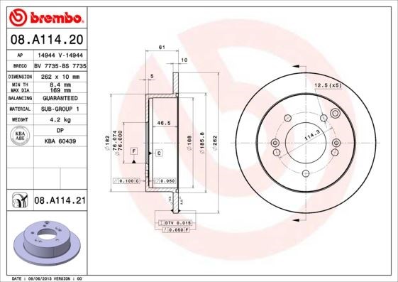 Hyundai Arka Standart Fren Diski BREMBO