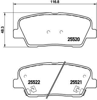 Hyundai Santafe Arka Fren Balatası 2.0L D4HA CRDi Dizel 136hp / Kia Sorento... BREMBO