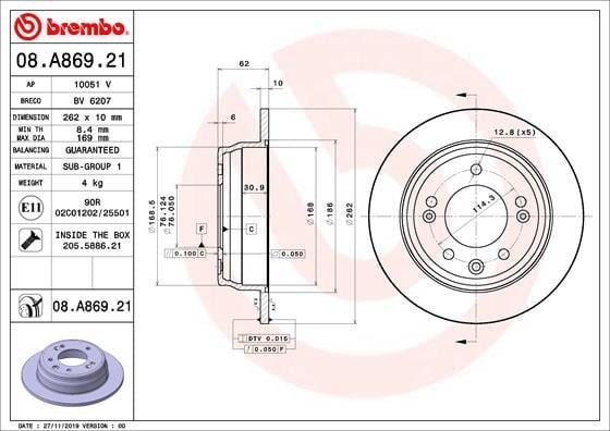 Hyundai Arka Fren Diski UV Kaplamalı BREMBO