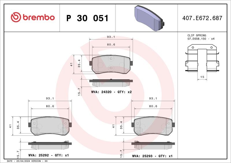 Changan CS15 Fren Balata Takımı BREMBO