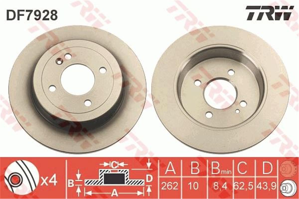 Hyundai Accent Blue Kia Rio Arka Fren Diski 584110U300