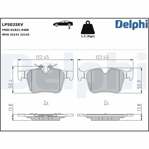 Jaguar I-Pace Elektrikli Fren Balatası DELPHI