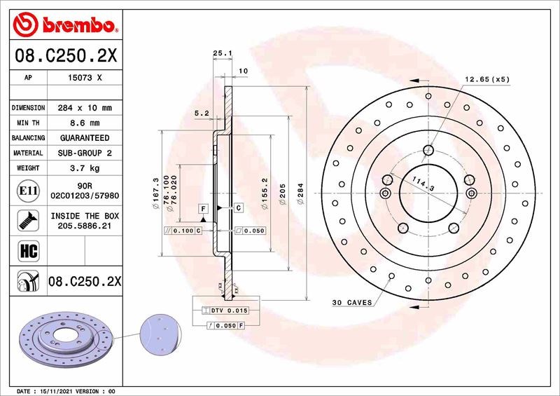 Hyundai i40 Arka Fren Diski BREMBO