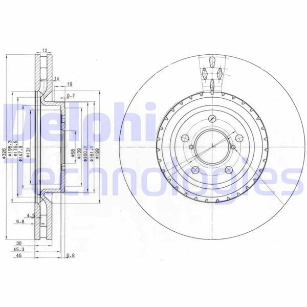 Subaru Impreza Ön Fren Diski Delikli DELPHI