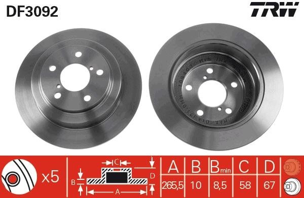 Subaru Impreza Forester Legacy Arka Fren Diski Dolu Tip TRW