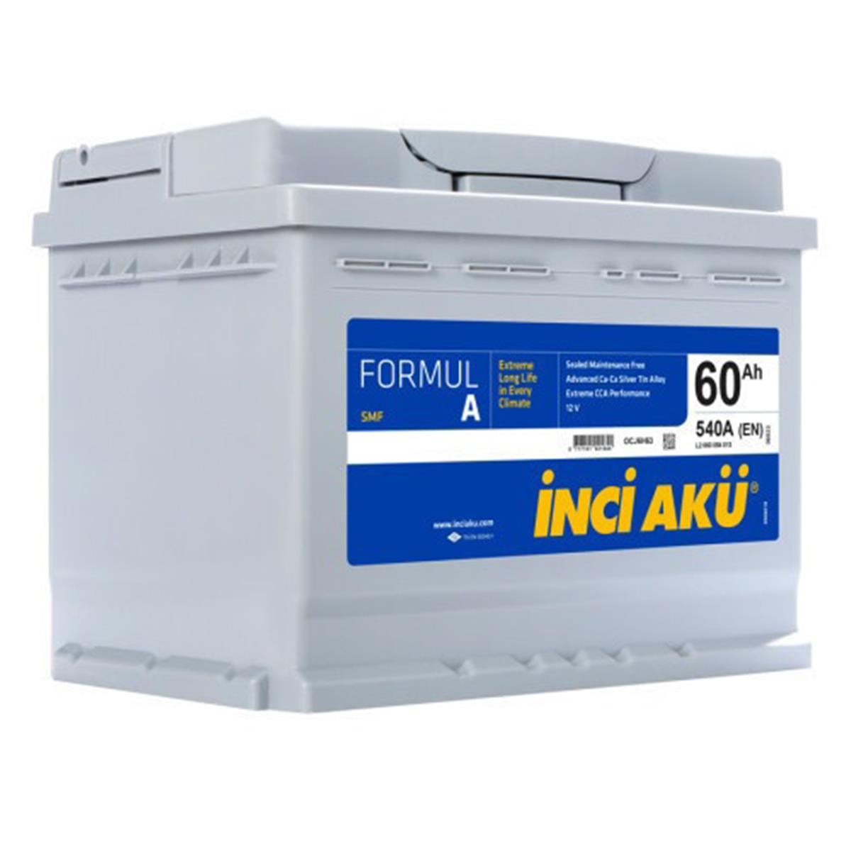 İnci Akü 12V 66Ah 640 En Lb3 Formul A Taurus (Ford  Alçak ) 278*175*175
