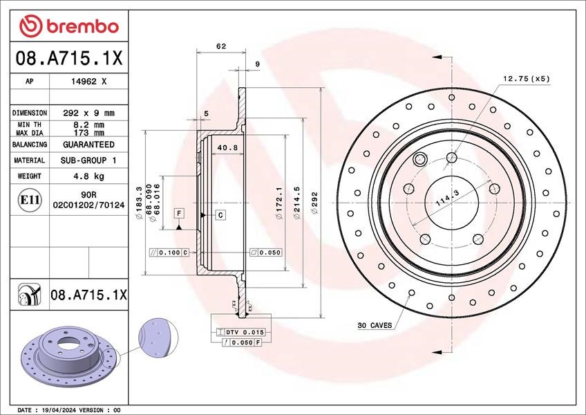 Infiniti ESQ Nissan Altima Bluebird Sylphy Lannia Fren Diski BREMBO