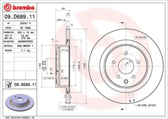 Infiniti Arka Fren Diski UV Coated BREMBO