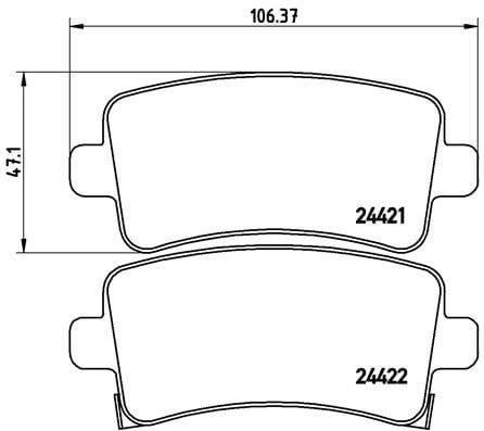 Opel Insignia A Saab 9.5 Chevrolet Malibu Arka Fren Balatası 16 İnç Jant BREMBO